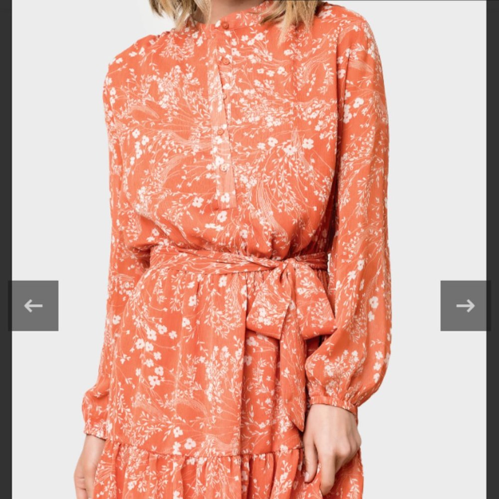 NWOT Peach Floral Swing Dress